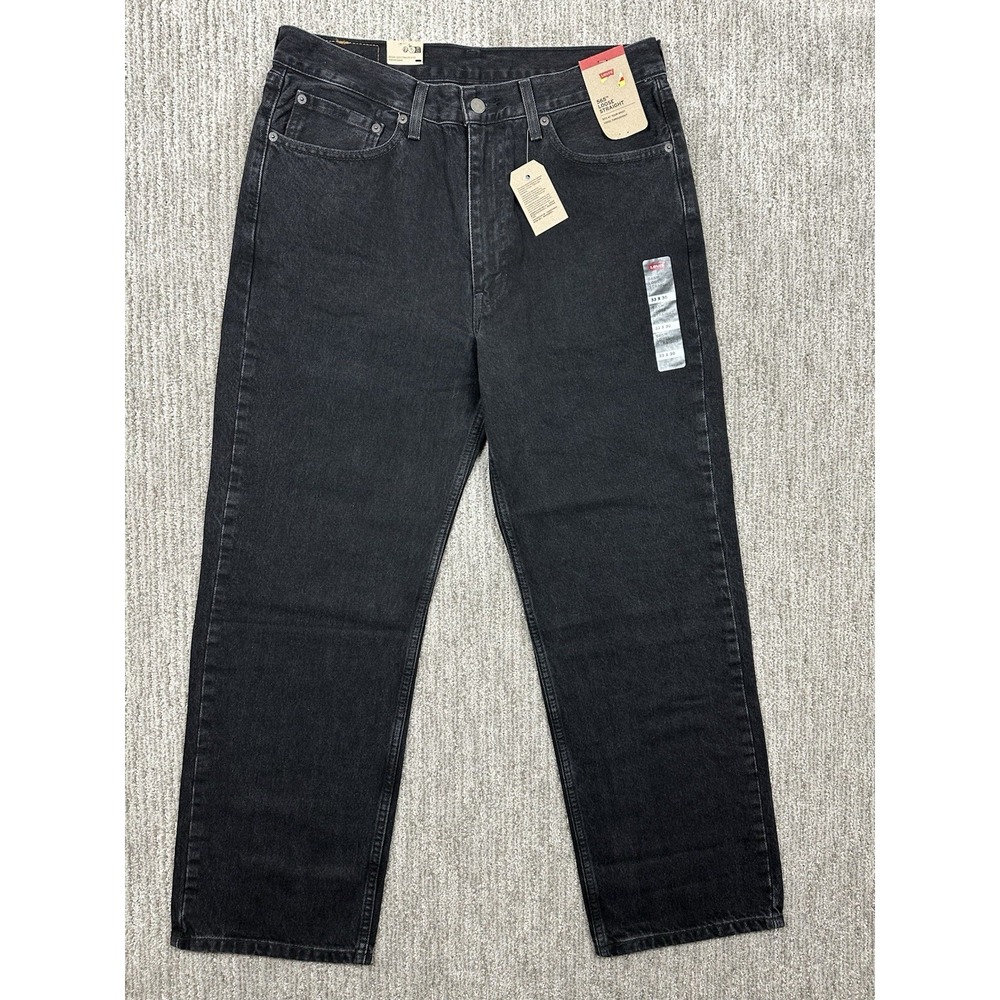 Levi's 565 Loose Straight Jeans Men 33x30 Black Baggy 100% Cotton Denim NWT